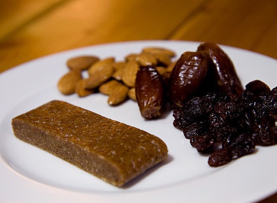 Fruit and Nut Bars 
If you like Larabars, make your own fruit and nut bars! These 148-calorie bars are made with almonds, dates, and raisins.
