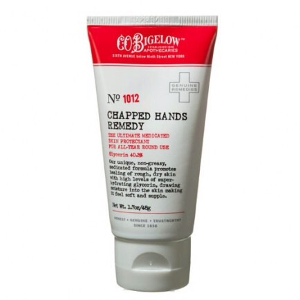 C.O Bigelow Chapped Hands Remedy

This lotion instantly melts into a powder finish. Another great choice if you don’t want sticky fingers. I personally adore the minty scent that cools dry and irritated skin.
 Get it at C.O. Bigelow $5