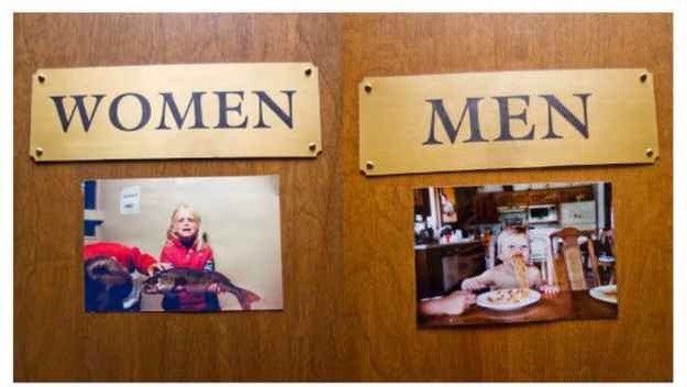 Decorate the bathrooms with childhood photos.