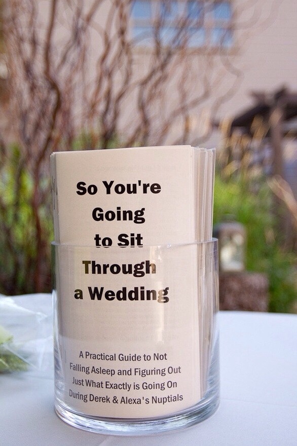 -> Pamphlets making fun of your own wedding