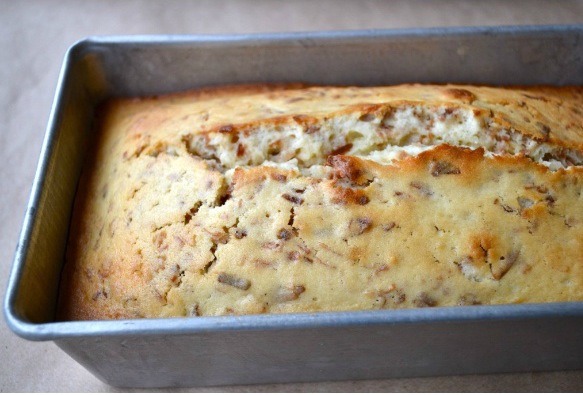 Transfer batter to pan and bake for 60 minutes. Let cool in pan the remove cake from pan and let cool completely on rack.
