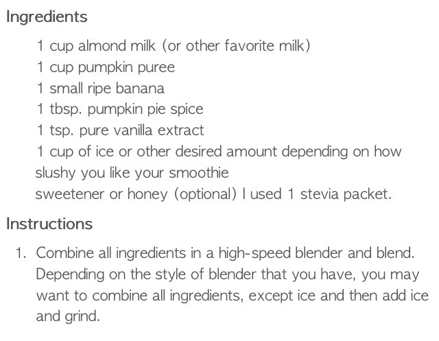 Pumpkin Pie Smoothie