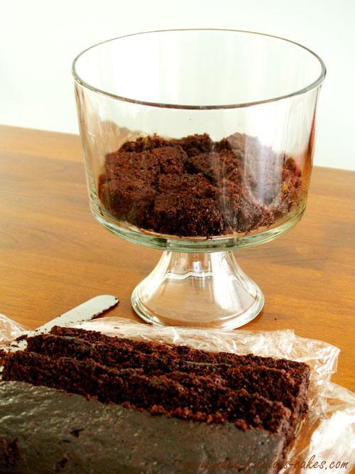 et make this trifle:

First cut up the chocolate cake into small pieces and put one layer in a trifle bowl.  

- See more at: http://www.make-fabulous-cakes.com/nutella-mousse-chocolate-trifle.html#sthash.nipUNQoA.dpuf