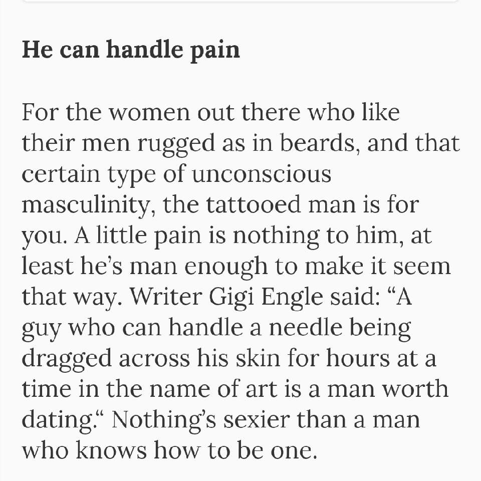 VERY Legitimate Reasons To Date A Tattooed Man!