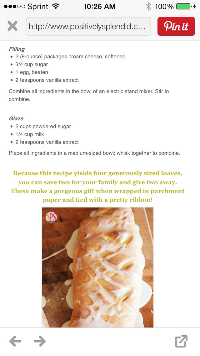 Cream Cheese Filled Sweet Bread