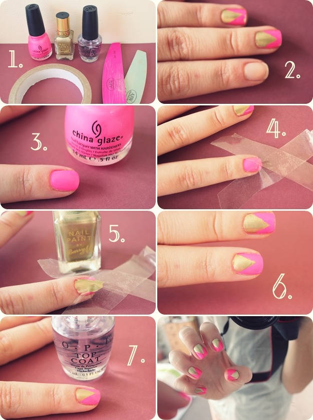 Gorgeous nail design - using JUST scotch tape! AMAZING!