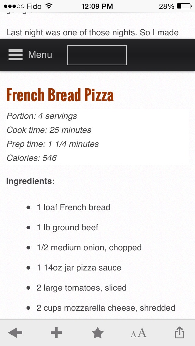French Bread Pizza