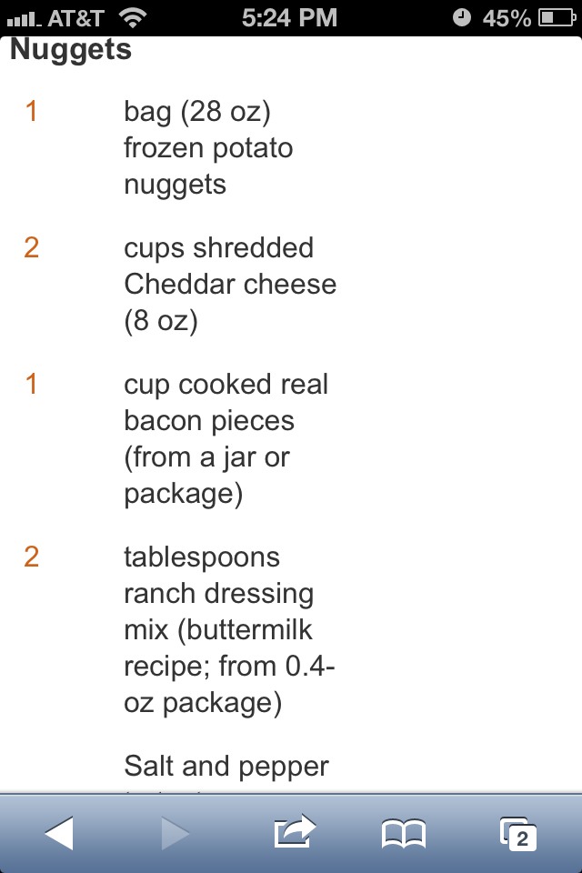Cheesy Ranch & Bacon Potato Nuggets And Ranch Dipping Sauce