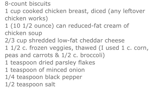 Chicken Pot Pie Biscuits 