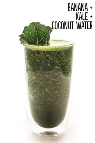 How to: Place 1 peeled frozen banana, ½ cup frozen kale, and ½ cup coconut water into a blender. Blend until smooth. Serves 1.

Extras: Add a boost of protein powder, a handful of raw almonds, or ¼ cup frozen blueberries.