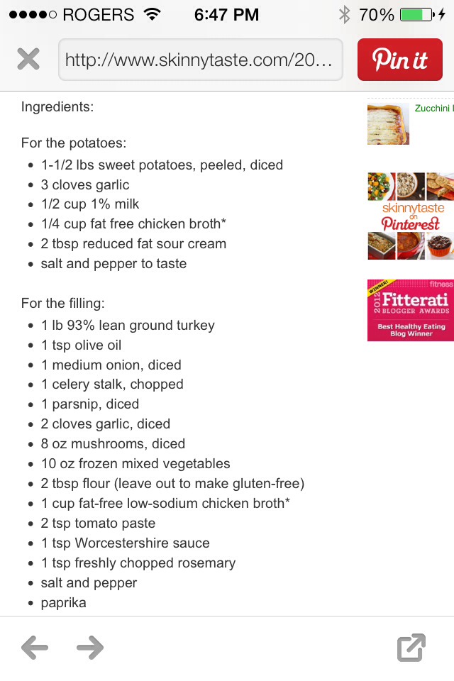 Sweet Potato Turkey Shepherds Pie