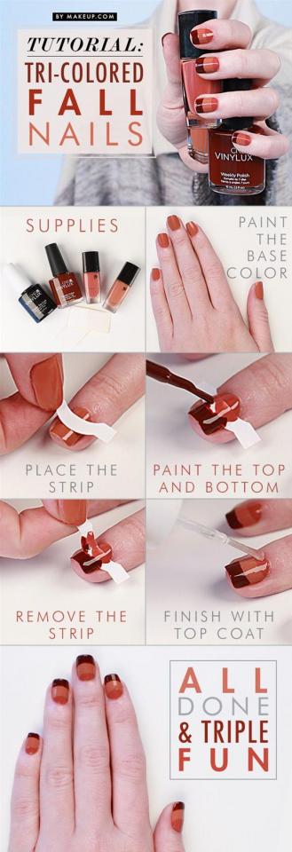 1.Fall Shades Nail Art.