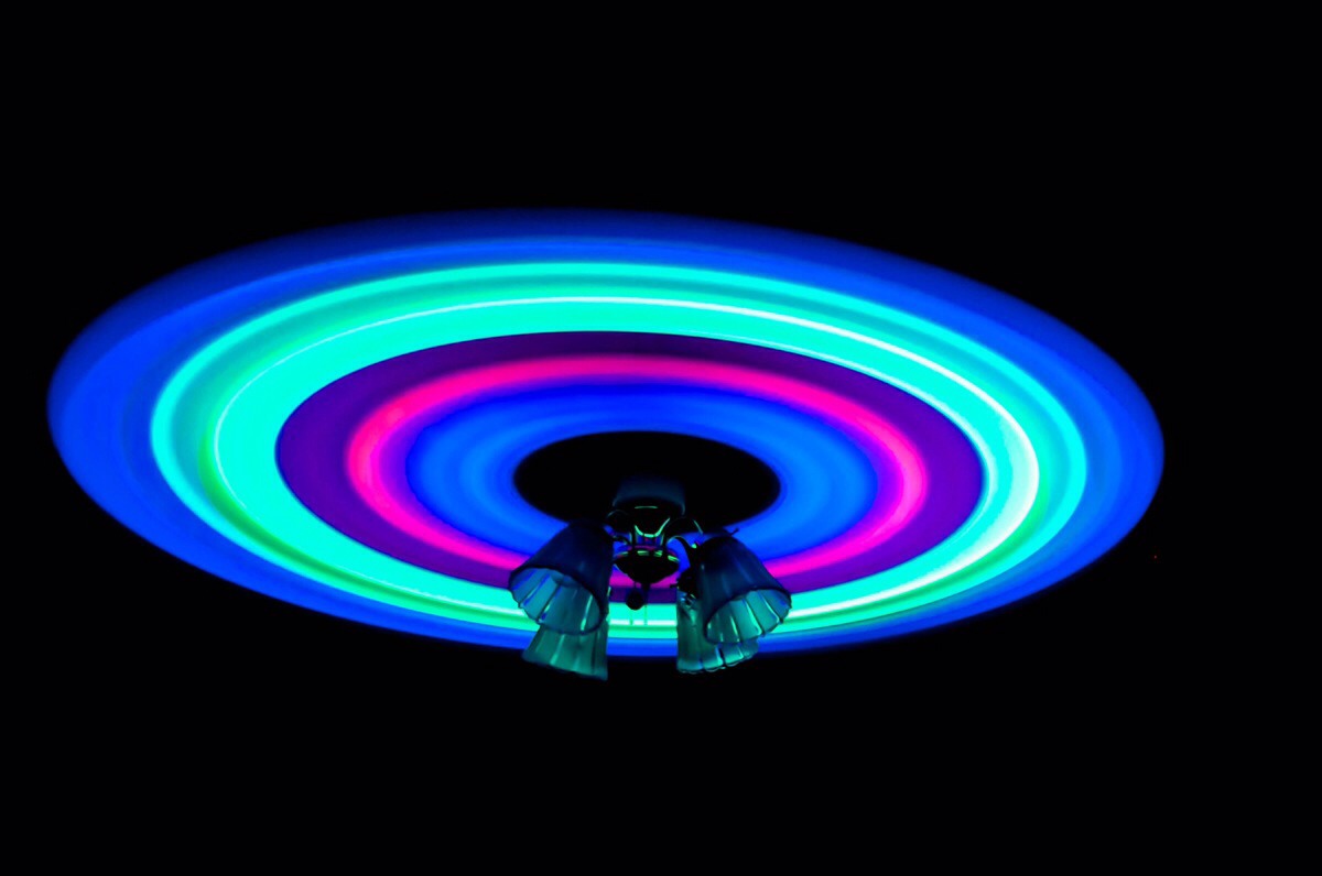 Glow sticks ceiling fan 