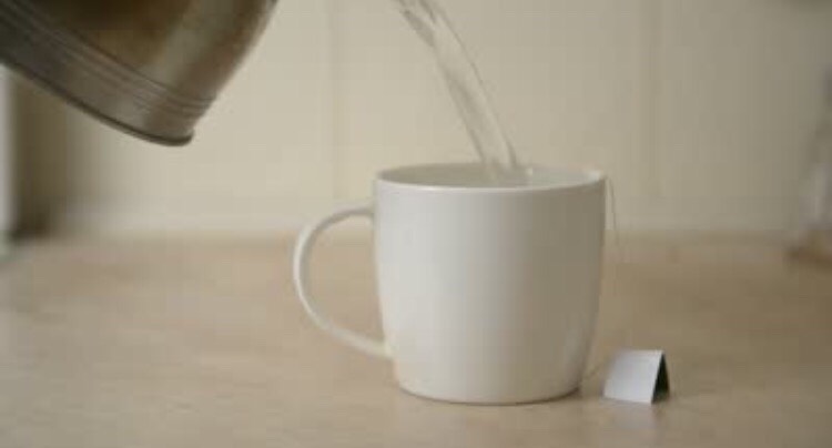 Pour the boiling water into a mug or a glass...