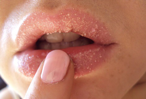 1. Exfoliate lips and apply balm