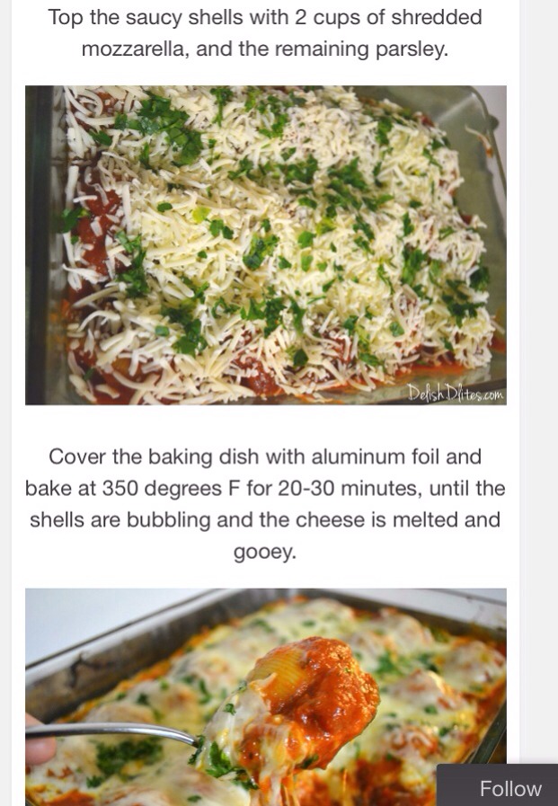 Chicken, Ricotta & Spinach Stuffed Shells