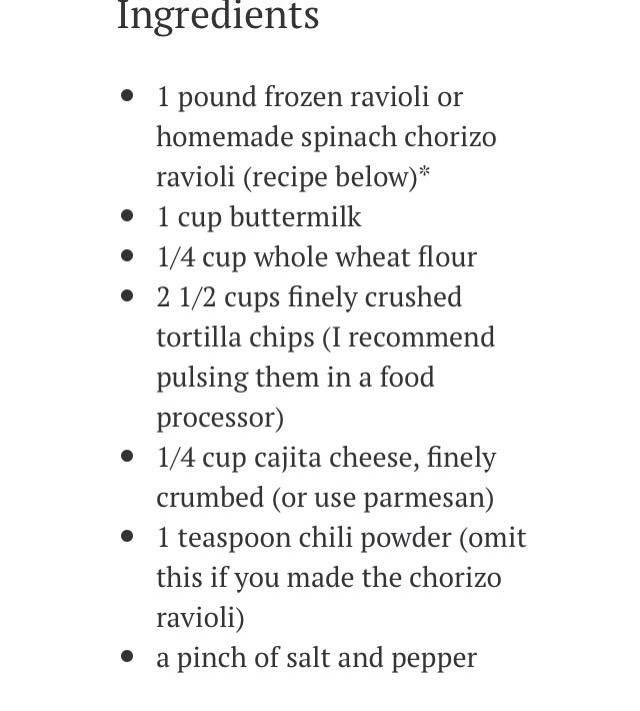 Incredible Oven Fried Tortilla Crusted Raviolis With Spicy Cheese Dip