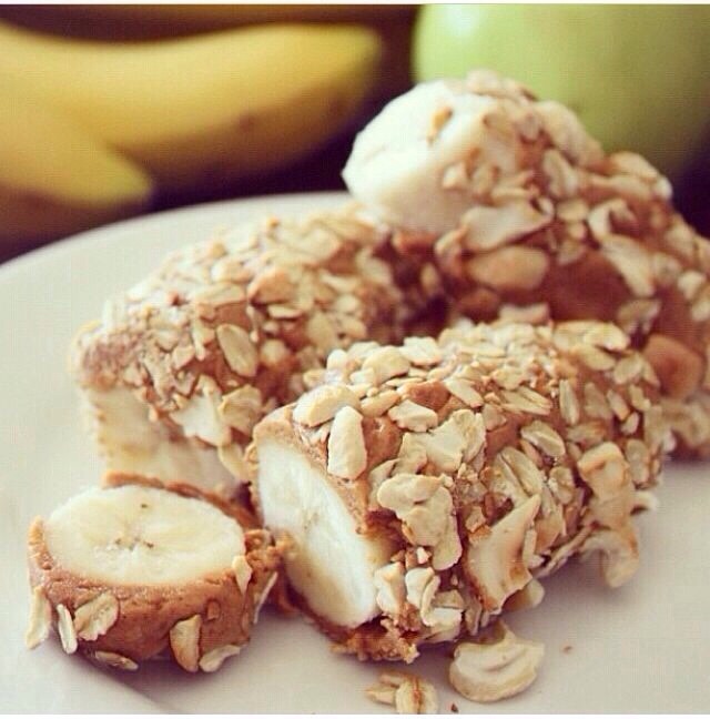 Get a banana and roll it in peanut butter. Buy some crushed nuts of your choice and roll the banana peanut butter in it and bam you have a delicious healthy snack