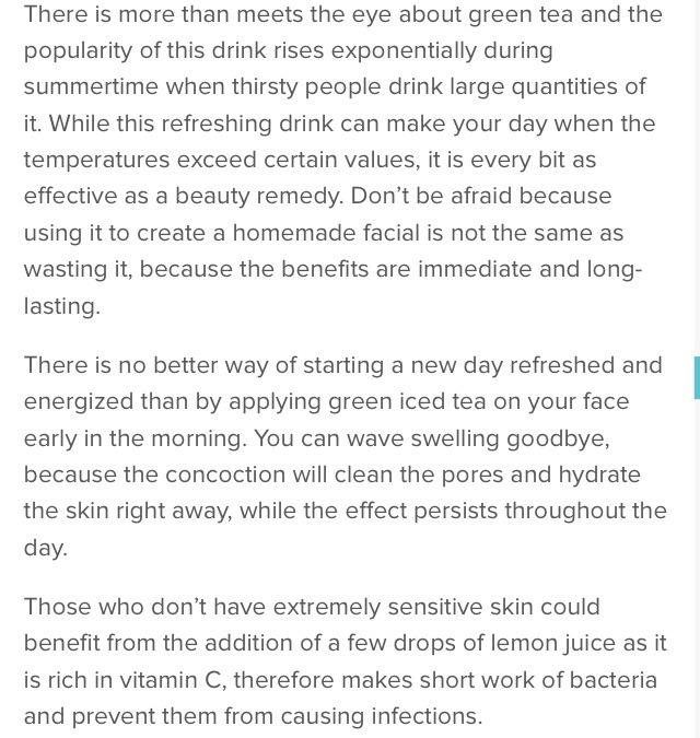 Green Ice Tea Facial 😎