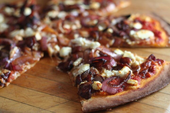 29. Onion-Bacon Make Onion-Corn Pizzas Add 2 tablespoons diced raw bacon before baking. Top finished pizzas with arugula.