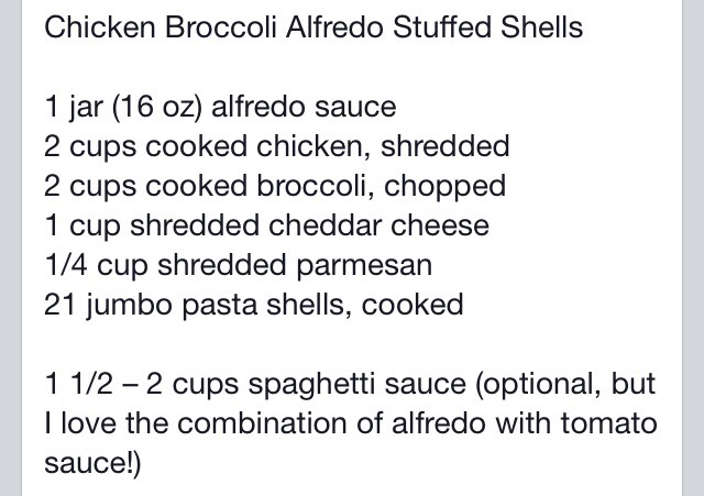 Chicken Broccoli Alfredo Stuffed Shells