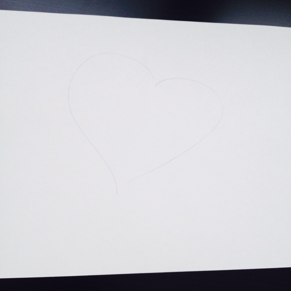 Draw out a heart in pencil
Sorry mine is like really faint