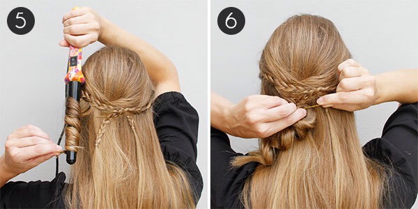 5. Curl small sections of hair with a clipless iron 

6. When you release the curl, roll it back up about halfway and secure it with a bobby pin. You have now created a pin curl.