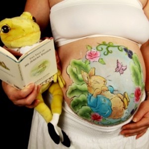 Face And Body Painting: Baby Bump. 