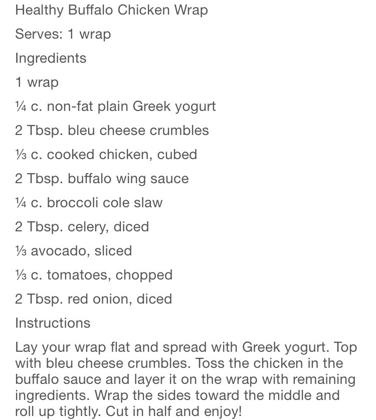 Healthy Buffalo Chicken Wrap.
