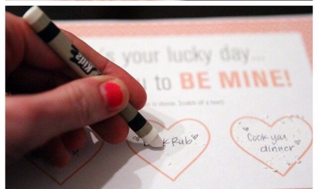 Apply white crayon over top of the writing/ space you want scratched