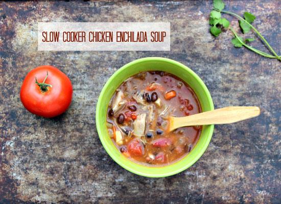 Slow Cooker Chicken Enchilada Soup 

Throw it all in a slow cooker and relax while dinner's being made. 

http://practical-stewardship.com/2013/11/23/slow-cooker-turkey-enchilada-soup/
