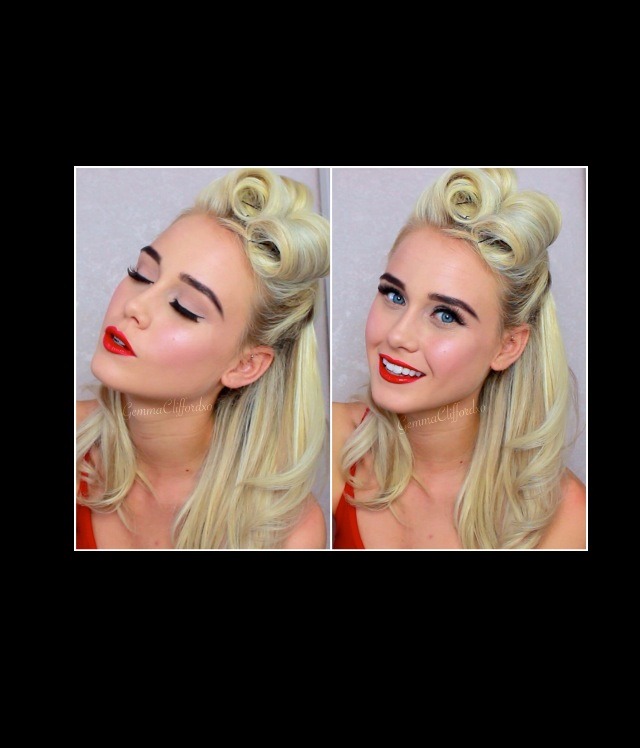 How To Get 1940s Inspired Makeup Look: Glamorous Eyes & Red Lips.  
