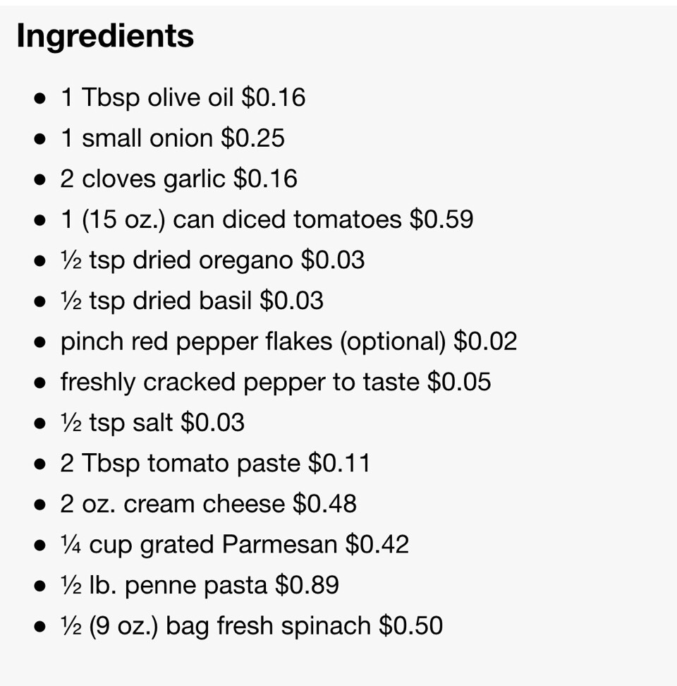 Creamy Tomato Spinach Pasta