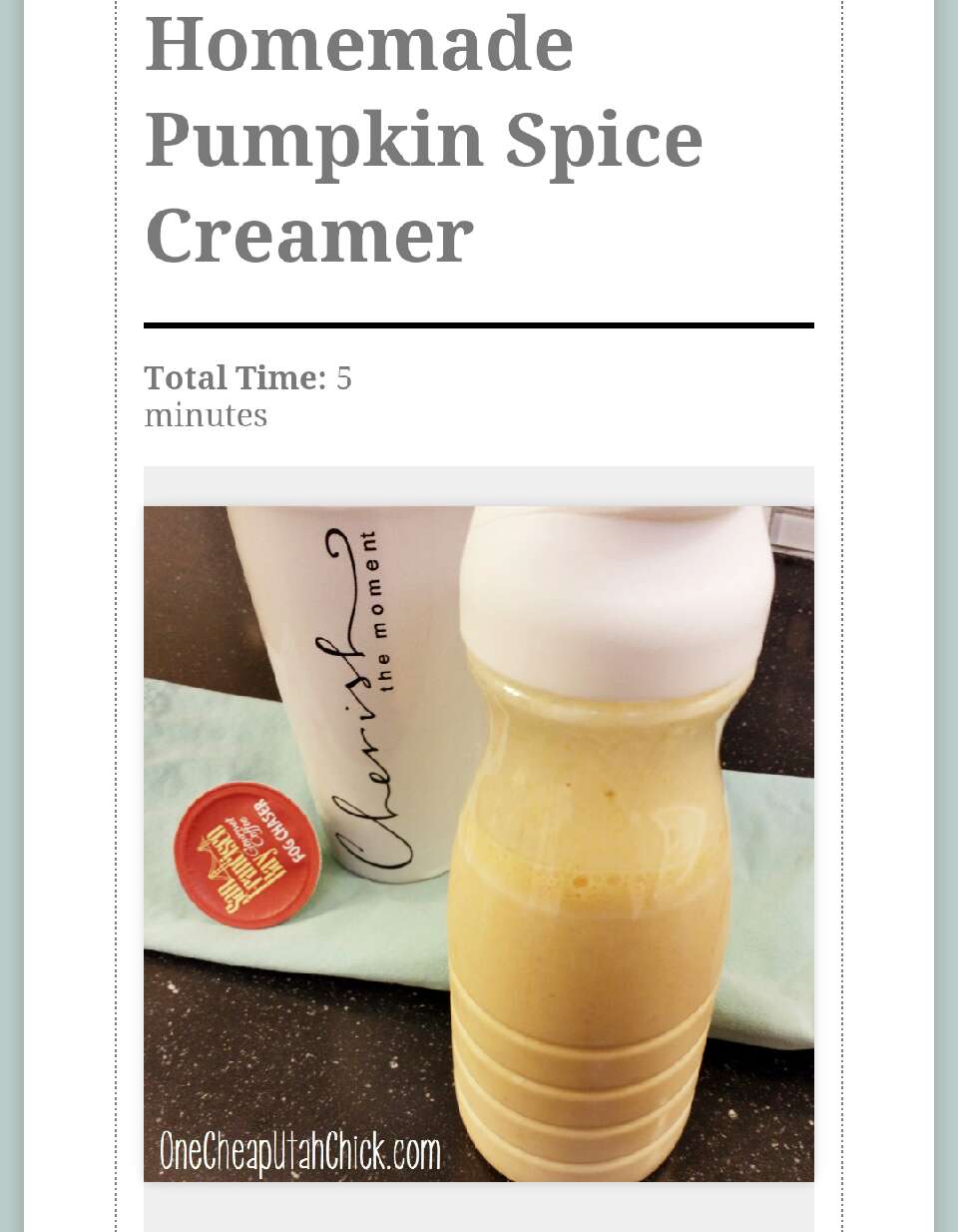 Homemade pumpkin spice creamer 