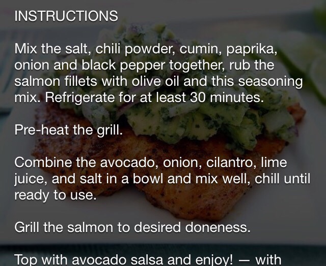 Grilled Salmon With Avocado Salsa 