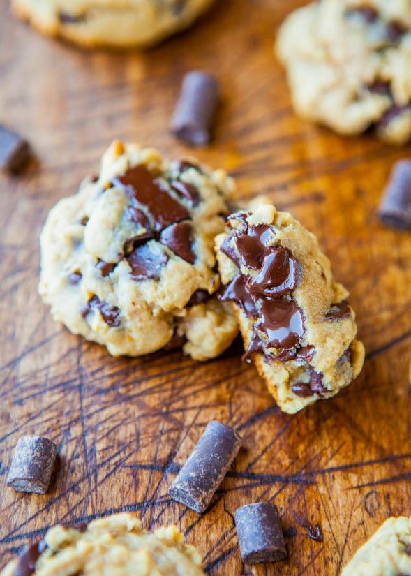 I can’t taste the cream cheese, but it adds depth, density, and richness that my regular chocolate chip cookies don’t have.

Don’t use light, fat-free, or a whipped cream cheese because your dough will become runny. I tried the recipe with some light cream cheese I had on hand, and the cookies baked