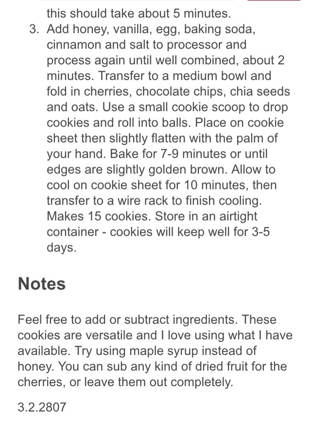 Chia, Chocolate Chip, Oatmeal, Breakfast Cookies
