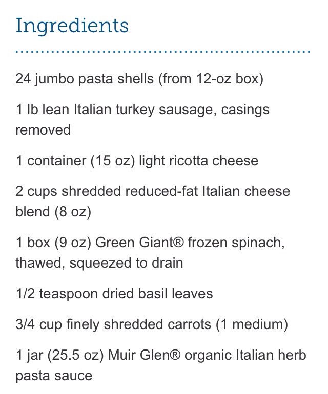 Healthified Sausage Stuffed Shells!!!! 