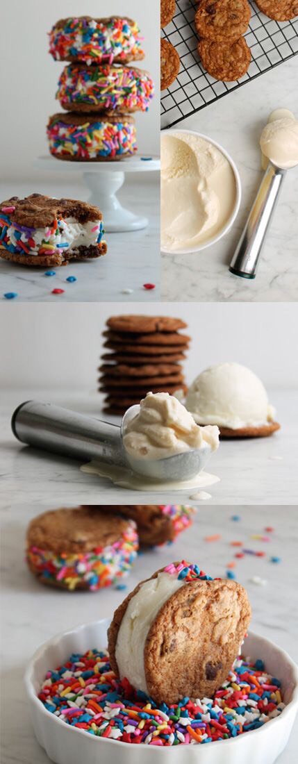 Ice Cream + Chocolate Chip Cookie + Sprinkles = Amazing Summer Dessert!  