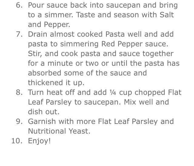 VEGAN ROASTED RED PEPPER PASTA 
