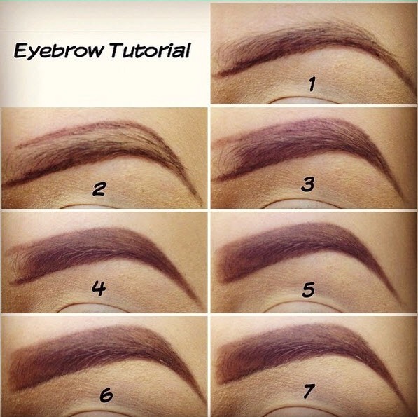 Tip on filling in eyebrows