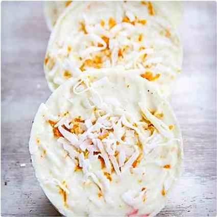 45. Citrus Coconut Soap

Coconut and citrus are a unique combination because the citrus gives it an acidic astringent feel, while the coconut provides a smooth scent and feeling on the skin. The contrast is definitely something you’ll feel when you use this.