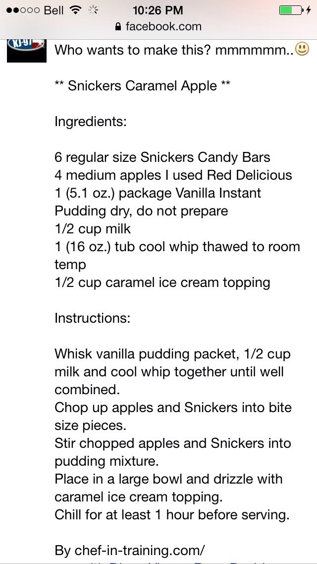 Snickers Caramel Apple Salad👌