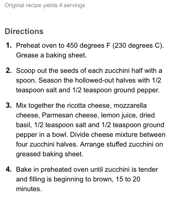 Ricotta Stuffed Zucchini! ⓣ