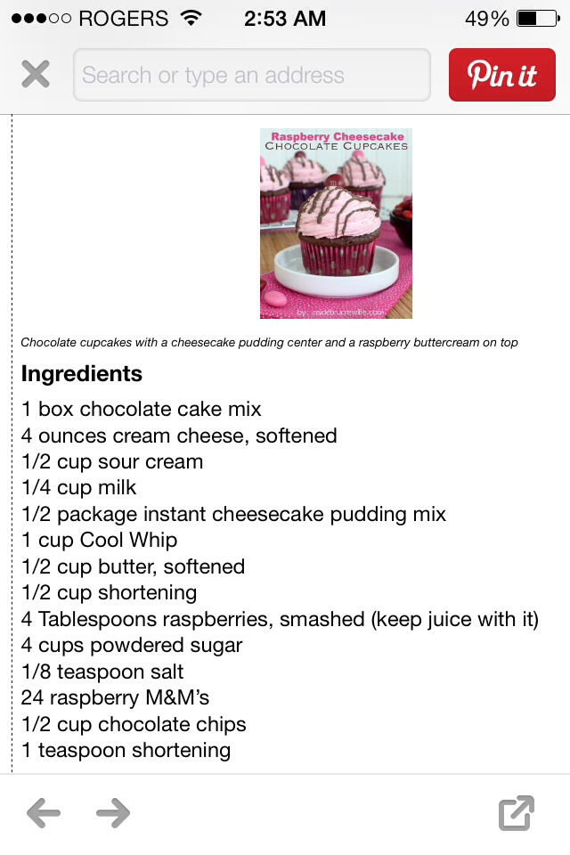 Raspberry Cheesecake Chocolate Cupcakes!!! 