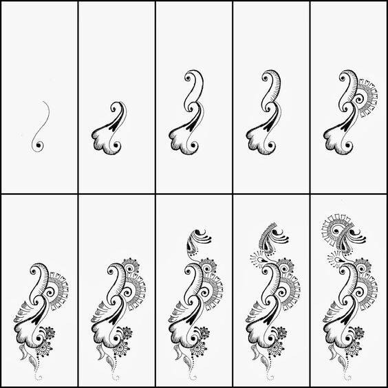 24 Step By Step Henna Tattoo Tutorials. 