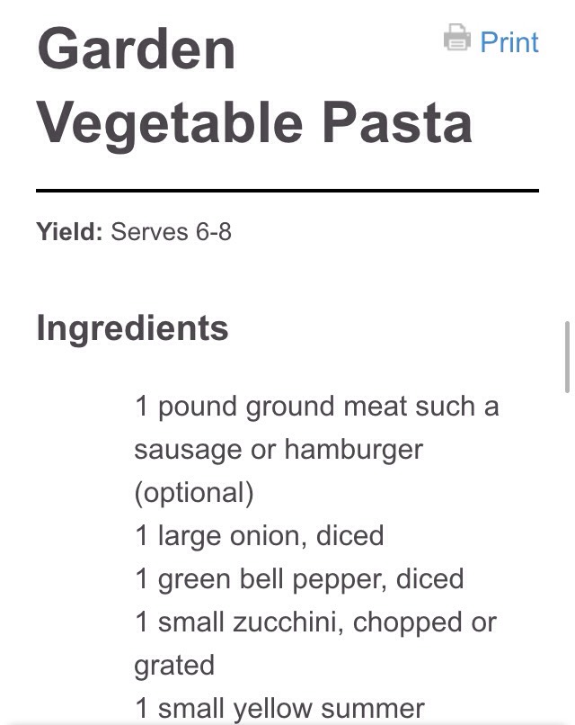 Quick & Easy Garden Vegetable Pasta