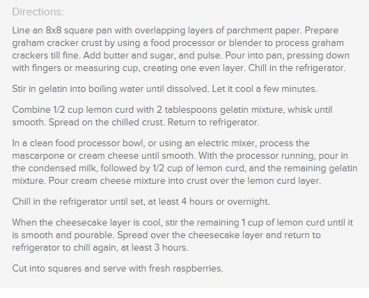 No Bake Lemon Curd Cheesecake Bars