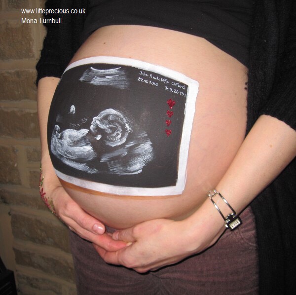 Face And Body Painting: Baby Bump. 