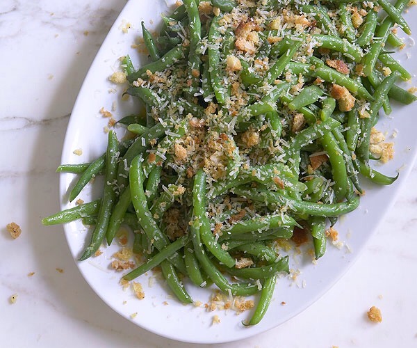 Green Beans with Meyer Lemon Vinaigrette & Parmesan Breadcrumbs

